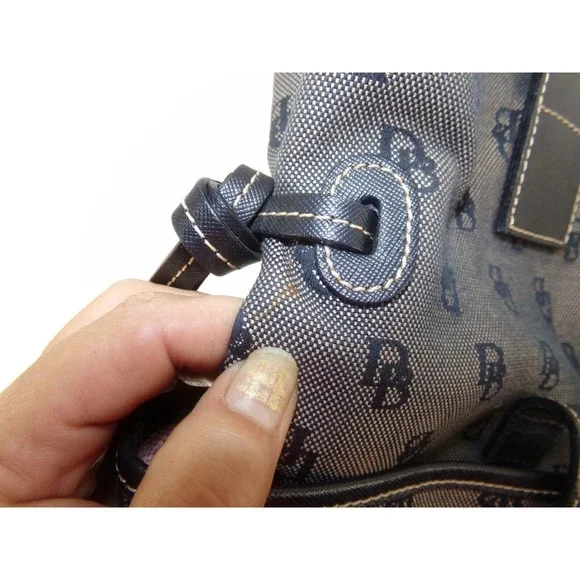 DOONEY & BOURKE Vintage Brown Signature Monogram Tote Shoulder Bag Purse (30) - Picture 5 of 9